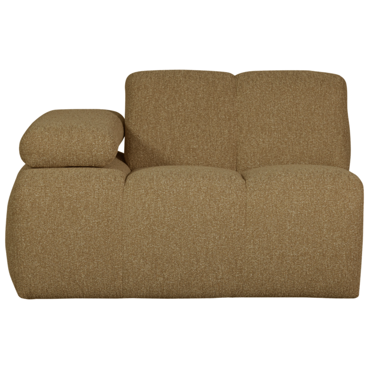 WOOOD Woood | Mojo 1-zits met arm links boucle geel/bruin melange