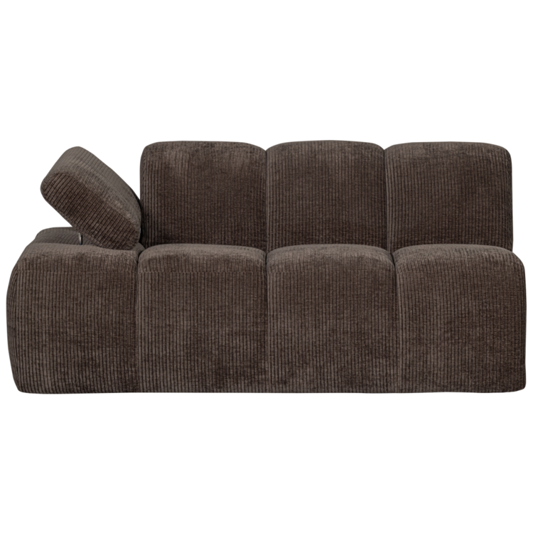 WOOOD Woood | Mojo 1,5-zits met arm links ribstof bruin