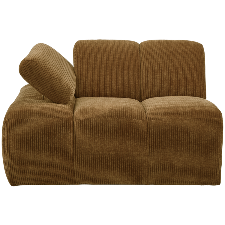 WOOOD Woood | Mojo 1-zits met arm links geweven ribstof honing geel