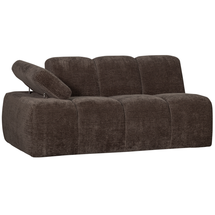 WOOOD Woood | Mojo 1,5-zits met arm links ribstof bruin