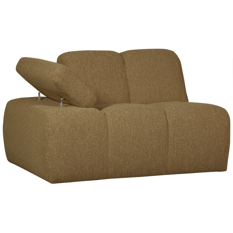 WOOOD Woood | Mojo 1-zits met arm links boucle geel/bruin melange