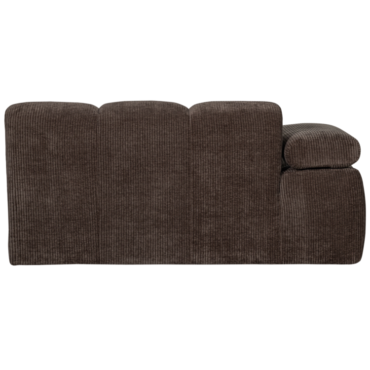 WOOOD Woood | Mojo 1,5-zits met arm links ribstof bruin