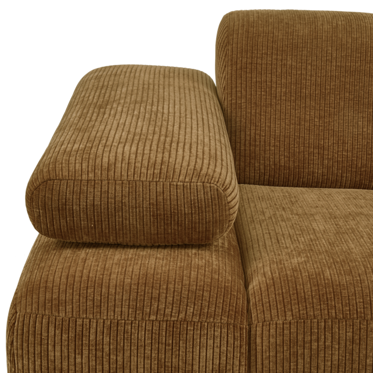 WOOOD Woood | Mojo 1-zits met arm links geweven ribstof honing geel