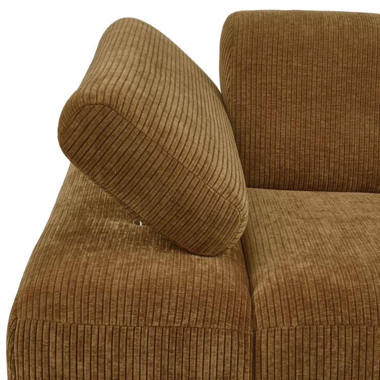 WOOOD Woood | Mojo 1-zits met arm links geweven ribstof honing geel