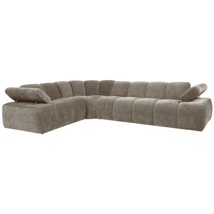 WOOOD Woood | Mojo hoekbank links ribstof donker zand