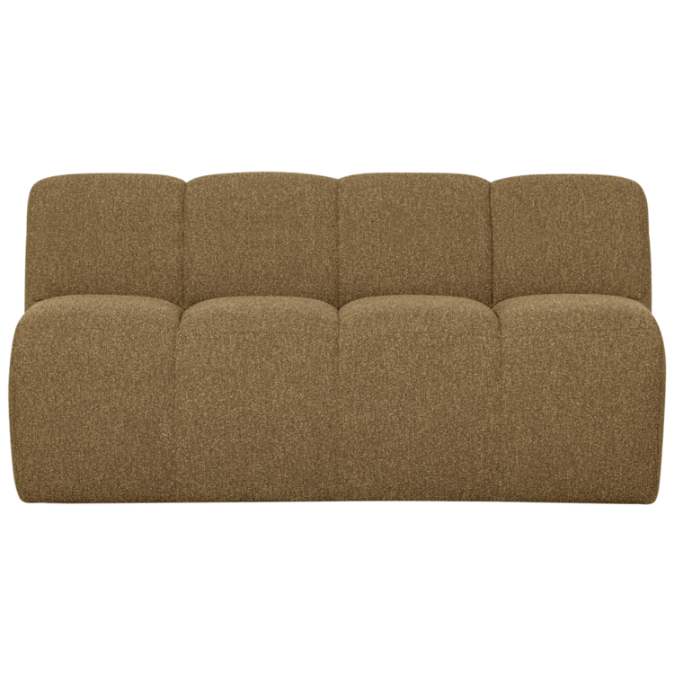 WOOOD Woood | Mojo (eetkamer)bankje met rugleuning boucle geel/bruin 160cm