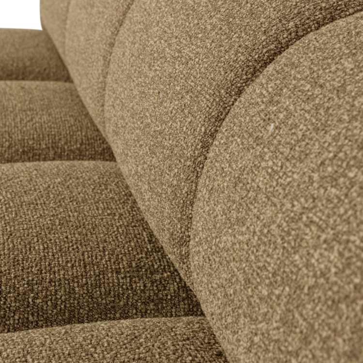 WOOOD Woood | Mojo (eetkamer)bankje met rugleuning boucle geel/bruin 160cm