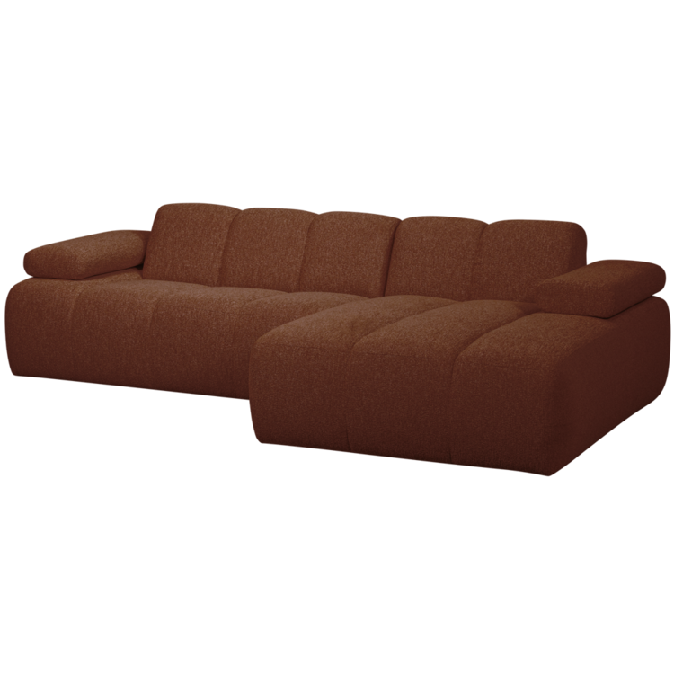 WOOOD Woood | Mojo bank met chaise longue rechts boucle roest bruin melange