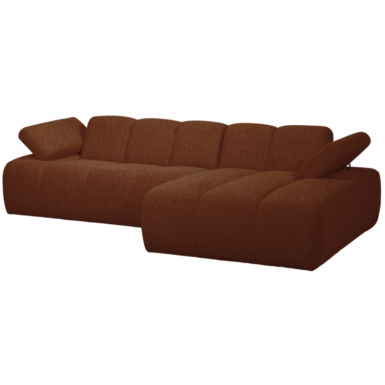 WOOOD Woood | Mojo bank met chaise longue rechts boucle roest bruin melange