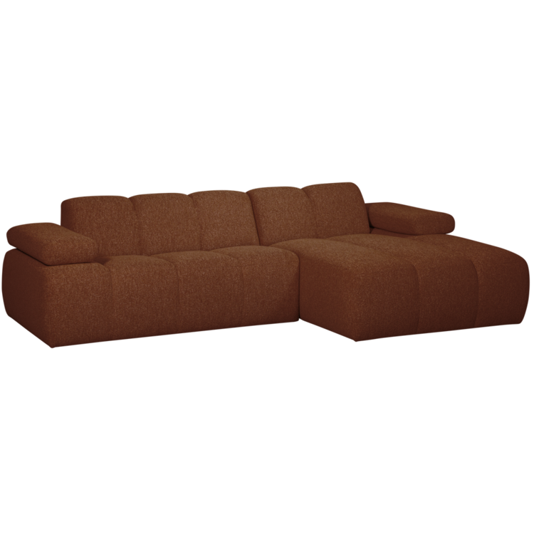 WOOOD Woood | Mojo bank met chaise longue rechts boucle roest bruin melange