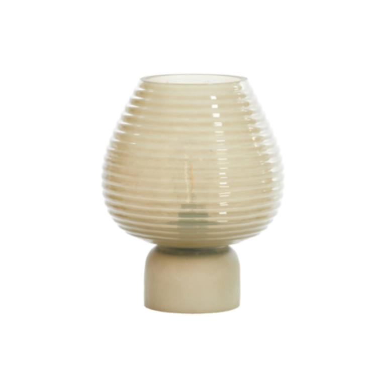 Light & Living Light & Living Tafellamp Alenna groen grijs 18x23 cm | Stijlvolle LED Tafellamp van Glas