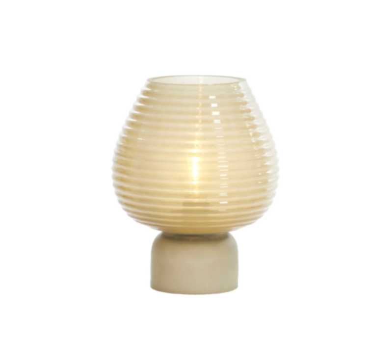 Light & Living Light & Living Tafellamp Alenna groen grijs 18x23 cm | Stijlvolle LED Tafellamp van Glas