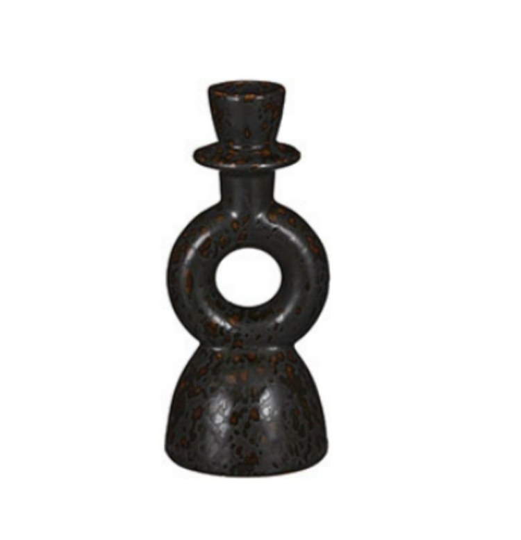 Stijl28 | Kandelaar keramiek zwart 18cm