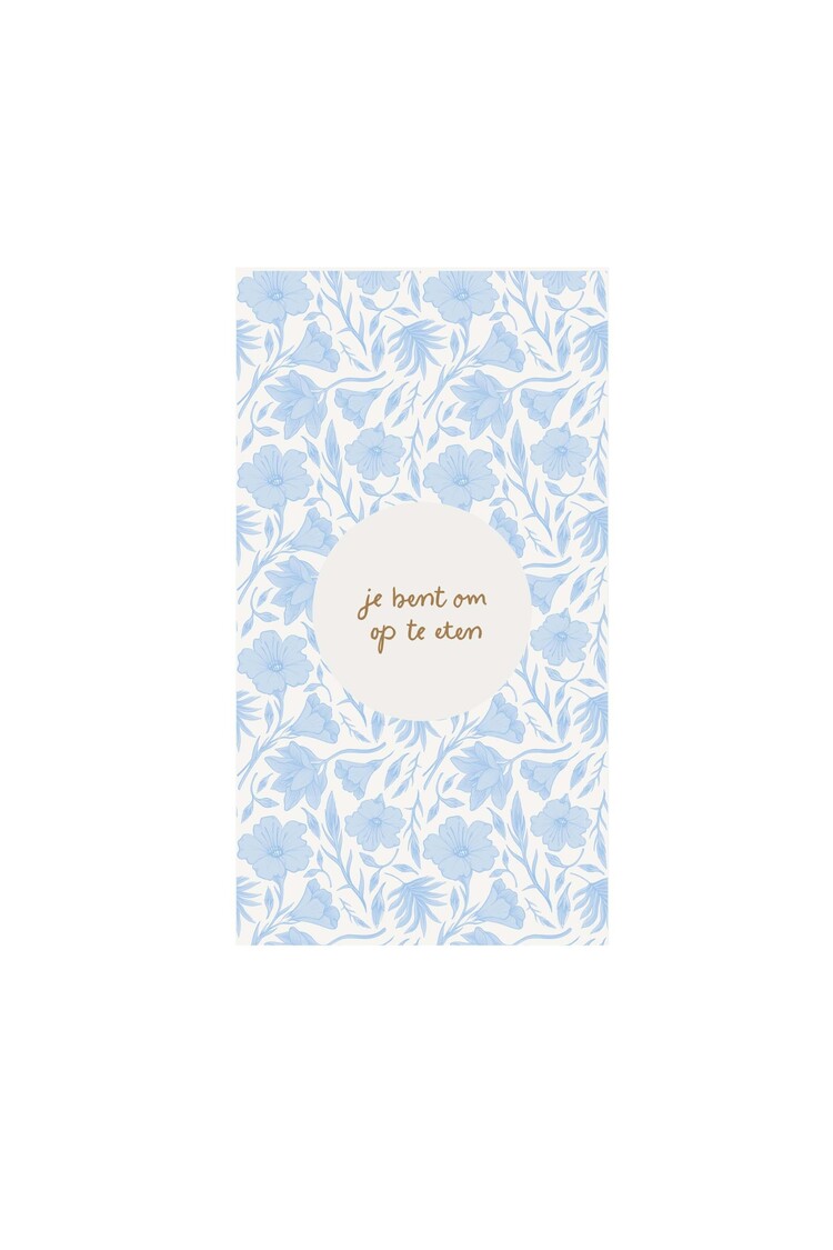 Zusss Zusss | Servetten bloemen 11x20cm blauw/wit