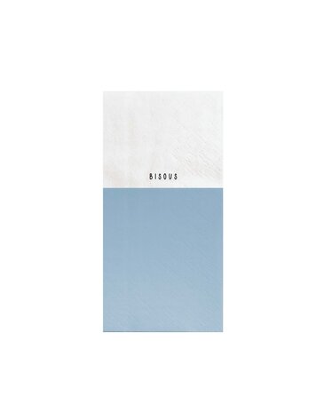 Zusss Zusss | Servetten bisous 11x20cm wit/lichtblauw