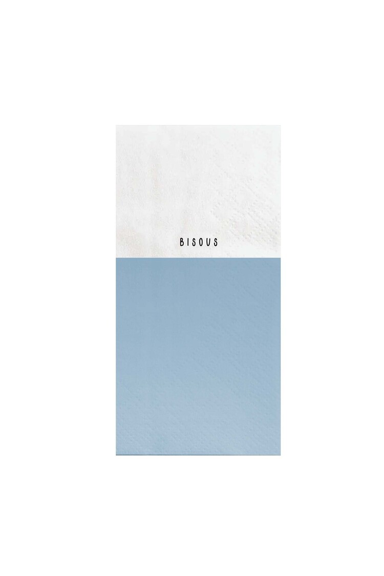 Zusss Zusss | Servetten bisous 11x20cm wit/lichtblauw