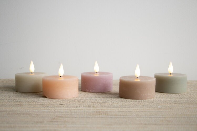 Home society Home Society | LED kaars mini pillar set van 2 taupe