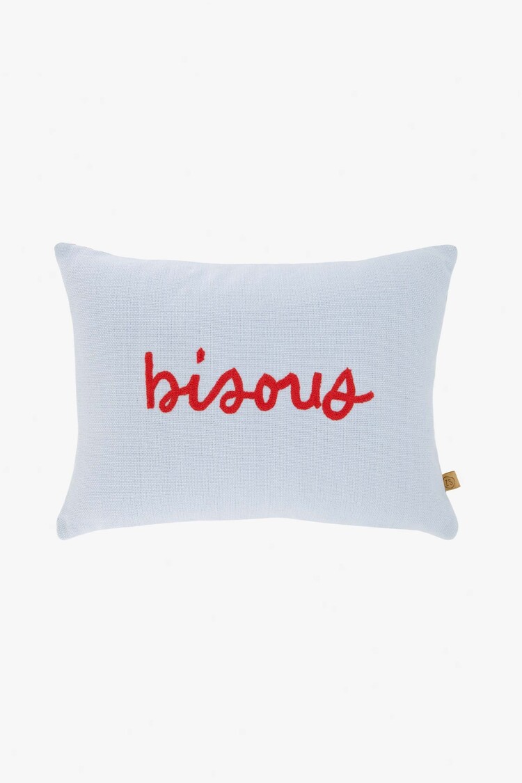 Zusss Zusss | Kussen bisous blauw 25x35cm