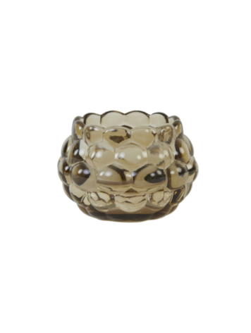Light & Living Light & Living | Theelicht Havana glas taupe  Ø12,5x8,5 cm