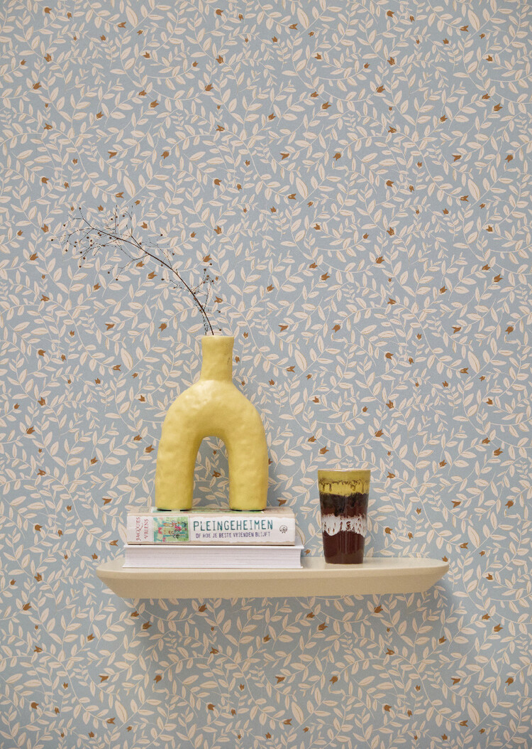 Bibelotte Bibelotte | Behang Flora ijsblauw