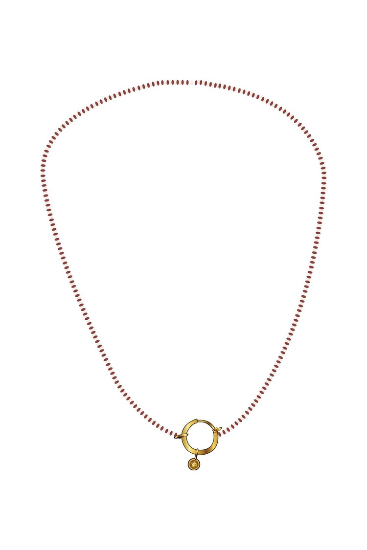 Zusss Zusss | Ketting streep kraaltjes wit/rood