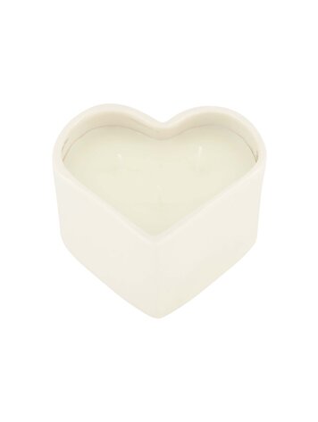 Zusss Zusss | Geurkaars keramiek hartvorm wit