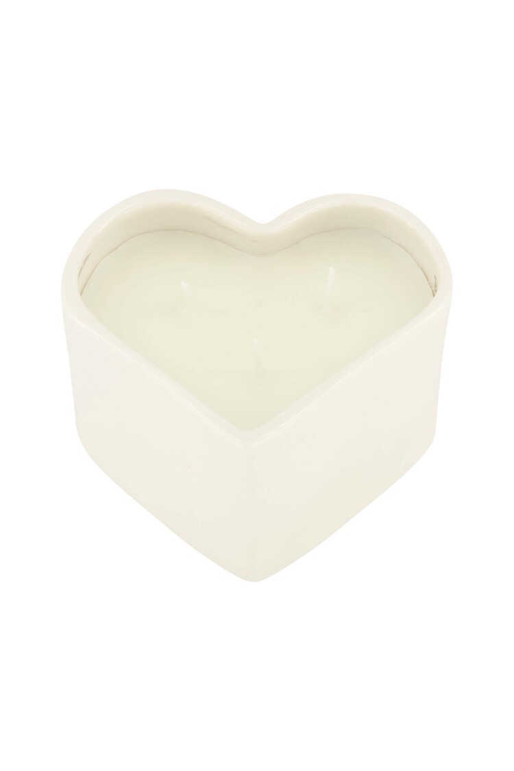 Zusss Zusss | Geurkaars keramiek hartvorm wit