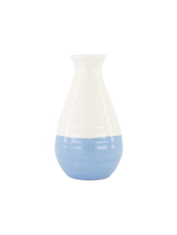 Zusss Zusss | Vaasje keramiek smal wit/blauw