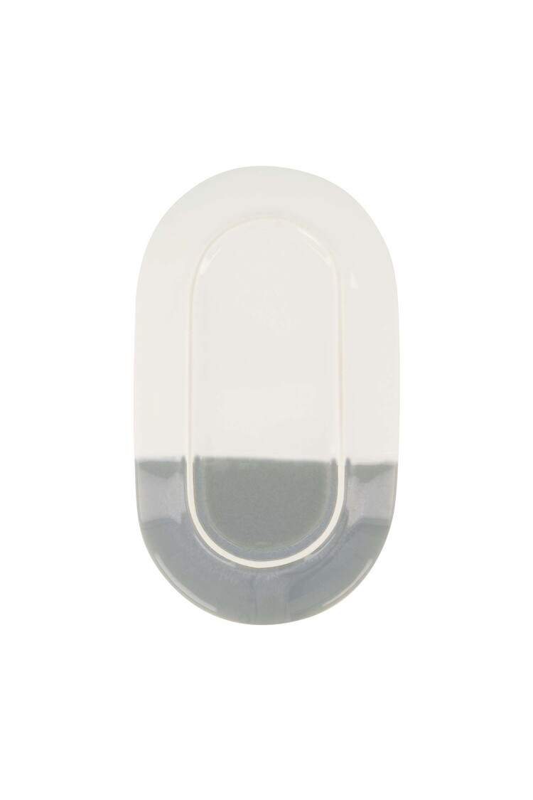 Zusss Zusss | Serveerschaal lievelings wit/grijsblauw 20x11,5cm