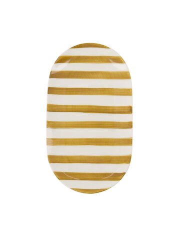 Zusss Zusss | Serveerschaal streep honing 20x11,5cm