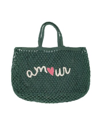 Zusss Zusss | Strandtas Amour donker groen