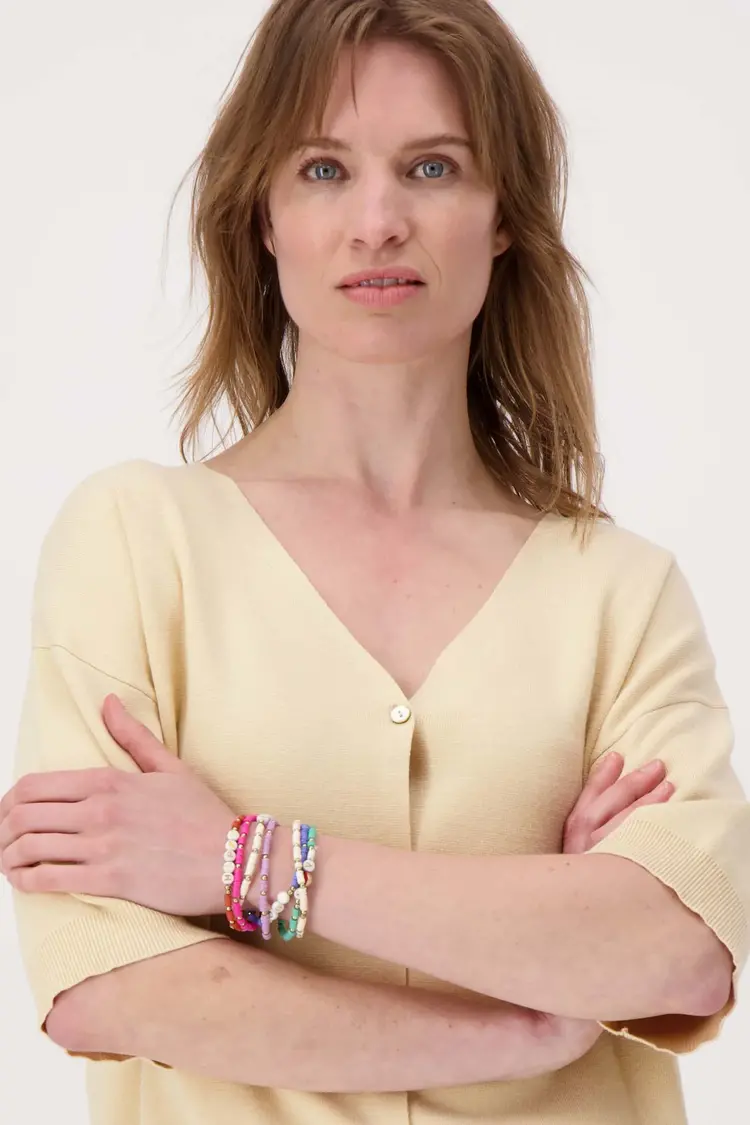 Zusss Zusss | Kralenarmband smile felroze