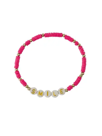 Zusss Zusss | Kralenarmband smile felroze