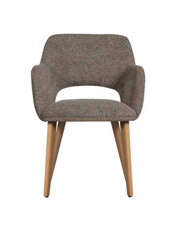 WOOOD Woood | Eetkamerstoel Murat taupe met poot naturel