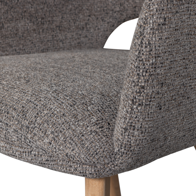 WOOOD Woood | Eetkamerstoel Murat taupe met poot naturel