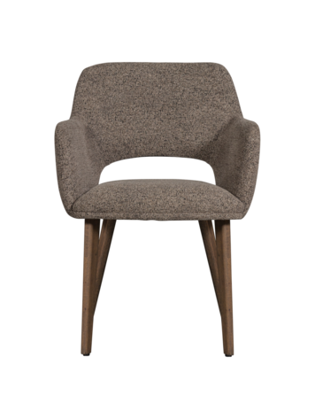 WOOOD Woood | Eetkamerstoel Murat taupe met poot mystic brown