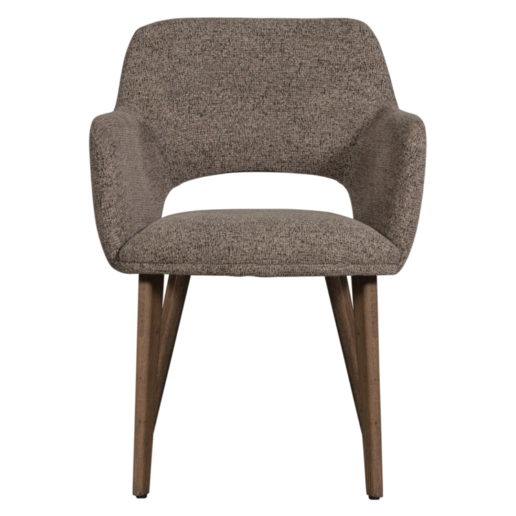 WOOOD Woood | Eetkamerstoel Murat taupe met poot mystic brown