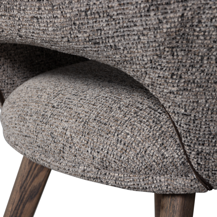 WOOOD Woood | Eetkamerstoel Murat taupe met poot mystic brown