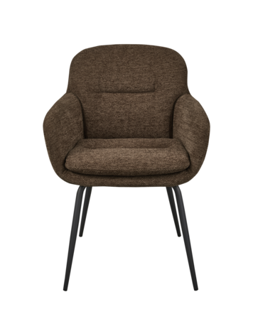WOOOD Woood | Eetkamerstoel Runa chenille warm bruin