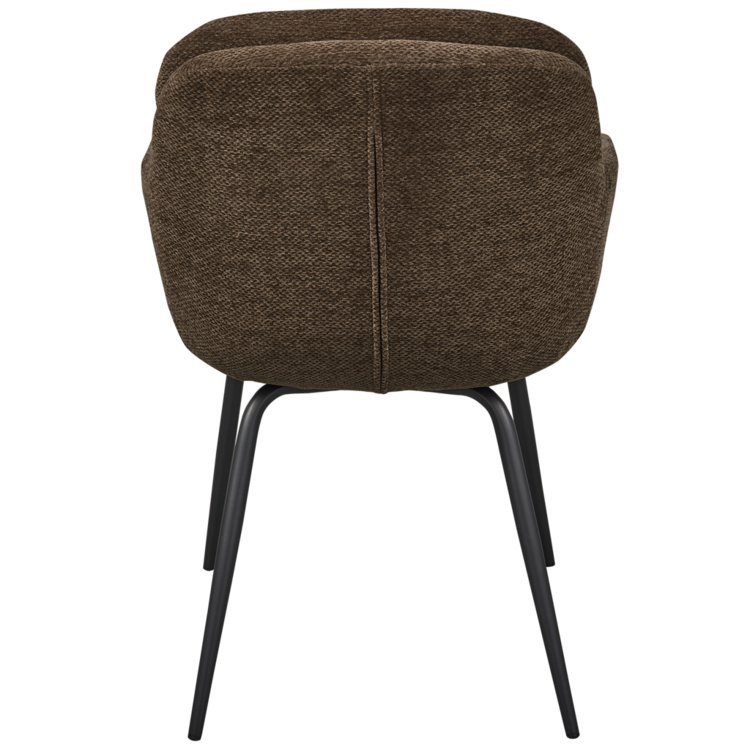 WOOOD Woood | Eetkamerstoel Runa chenille warm bruin