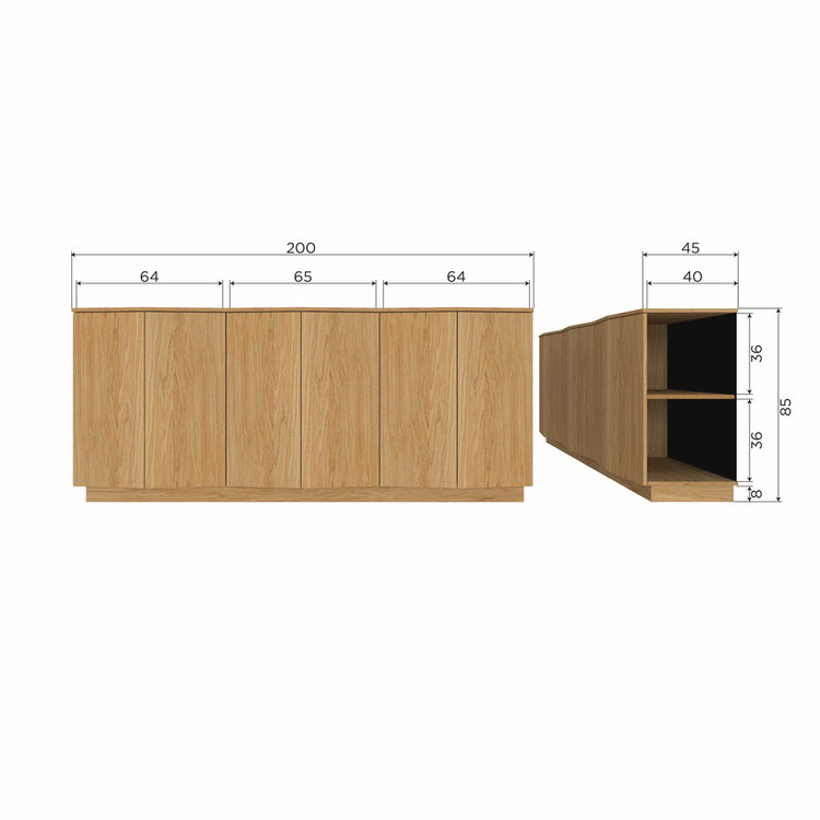 WOOOD Woood | Dressoir Zuma 200cm eiken
