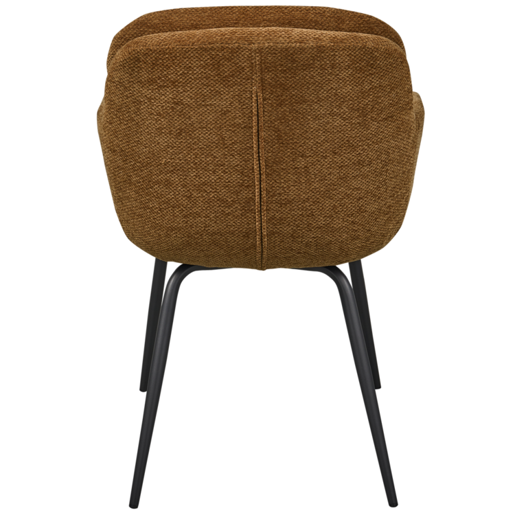 WOOOD Woood | Eetkamerstoel Runa chenille caramel bruin/geel
