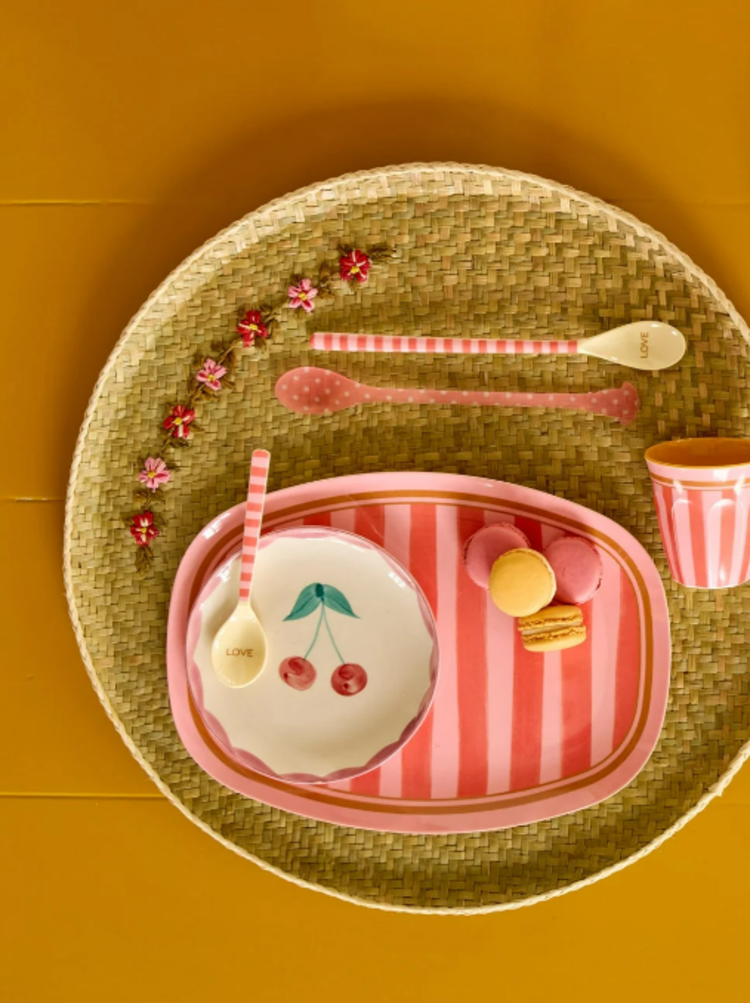 Rice Rice | Mok melamine stripes roze