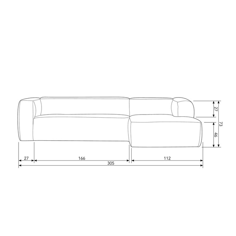 WOOOD. Woood | Bean hoekbank rechts army