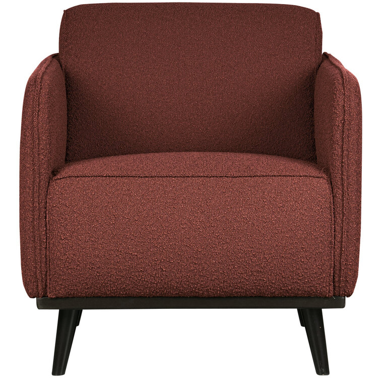 WOOOD BePureHome | Fauteuil Statement met arm bouclé chestnut