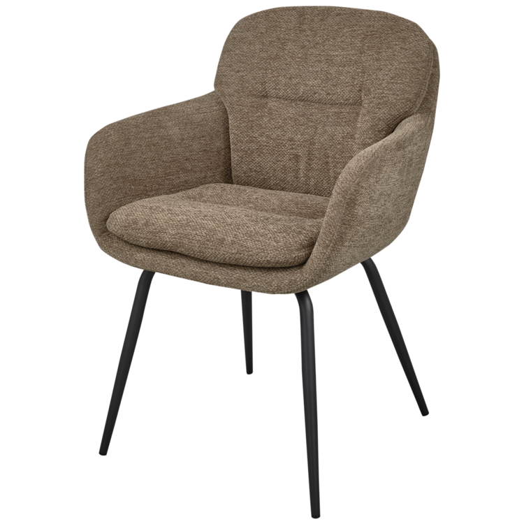 WOOOD Woood | Eetkamerstoel Runa chenille donker zand