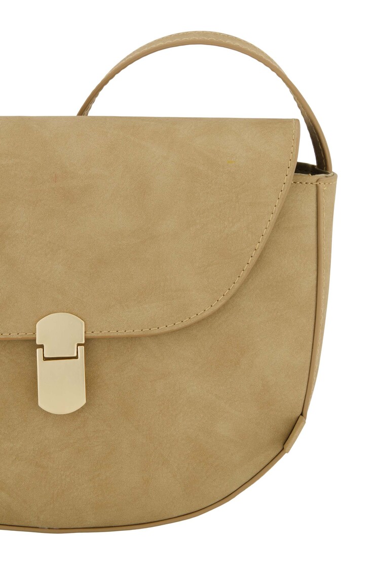 Zusss Zusss | Schoudertasje gouden sluiting taupe