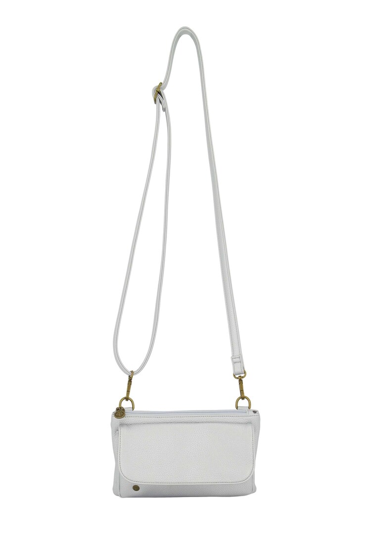 Zusss Zusss | Schoudertasje met flap en kwastjes zilver