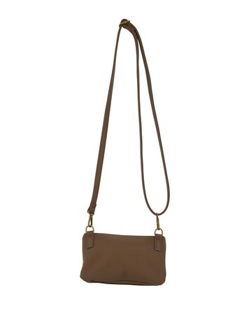 Zusss Zusss | Schoudertasje met flap en kwastjes mid brown