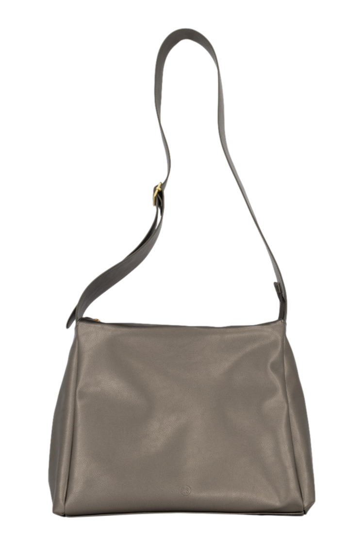 Zusss Zusss | Schoudertas met brede band metalic zilver